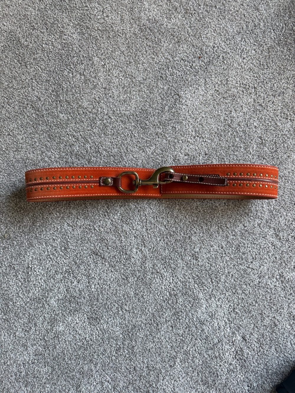 Michael Kors Orange Suede Belt with Brass Hardware